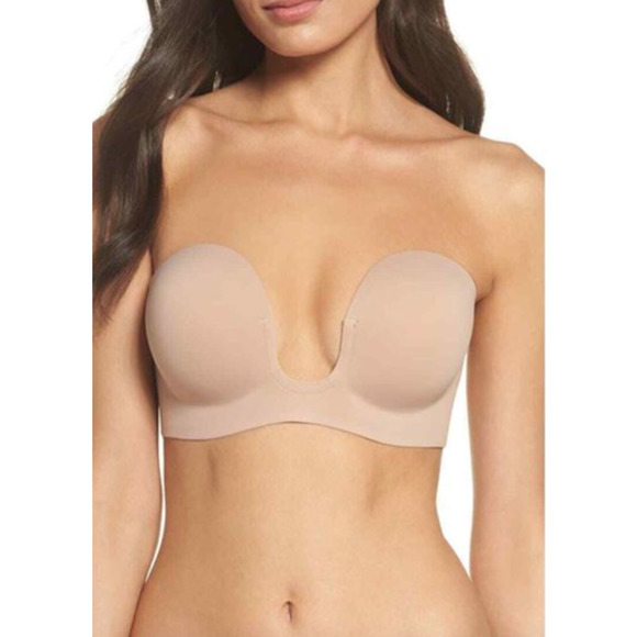Nordstrom Other - Nordstrom Lingerie Voluptuous U Plunge Strapless Bra Adhesive Nude C NWT
